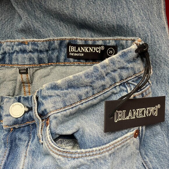 BLANK NYC Baxter Rib Cage Ripped High Waist Crop Five Pocket Jeans Size 25 - Picture 6 of 12